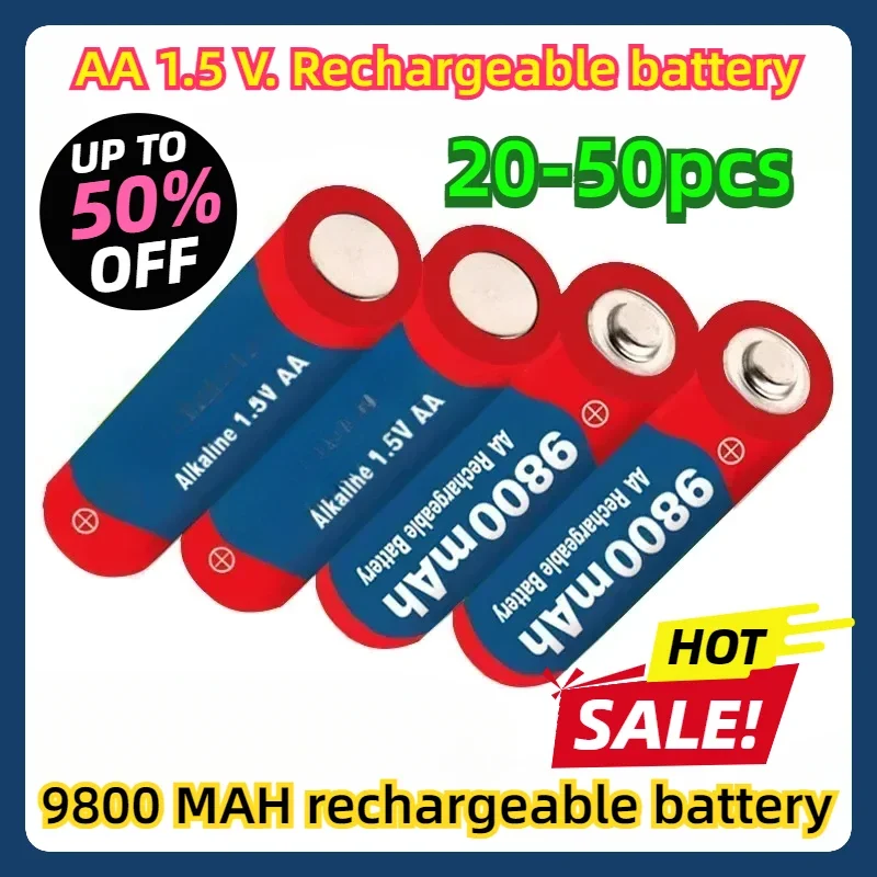 AA 1.5 V. Rechargeable Battery 9800 MAH Rechargeable Battery 20-50pcs