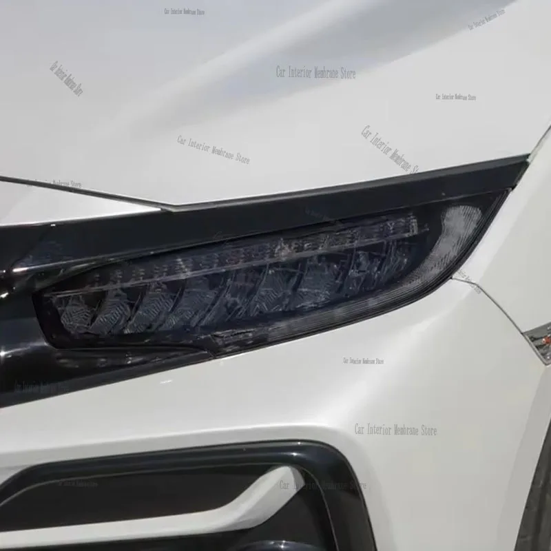 

For HONDA civic （2016-2021) TPU smoked black light film modification accessories, car light protection film