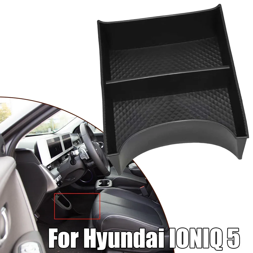 Center Console Storage Box For Hyundai IONIQ5 2021 Onward Organizer Tray Auto Interior Front ABS Black Storager Case ABS