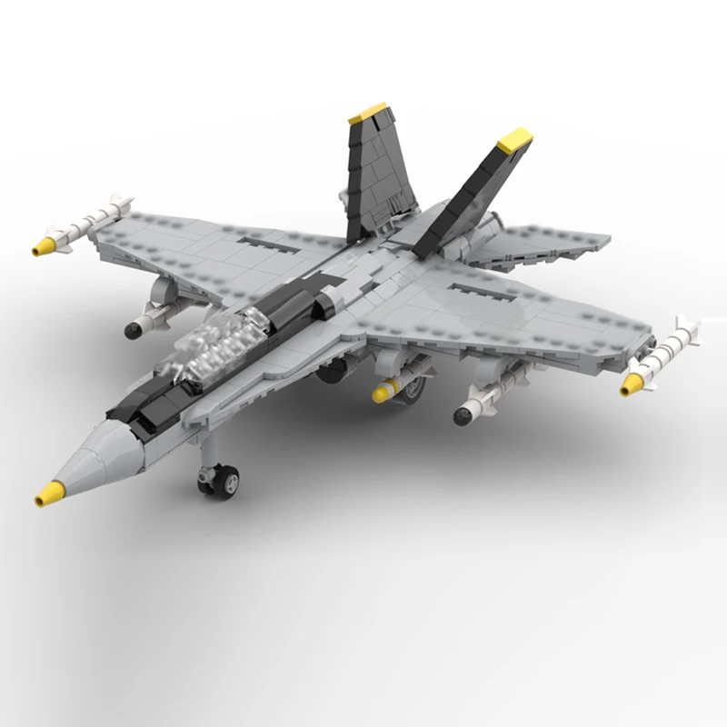 F-18 الدبور الحديثة العسكرية المقاتلة الطائرات نموذج MOC قوالب بناء معدات الحرب وحدات هدية عطلة تجميع ألعاب أطفال البدلة #2