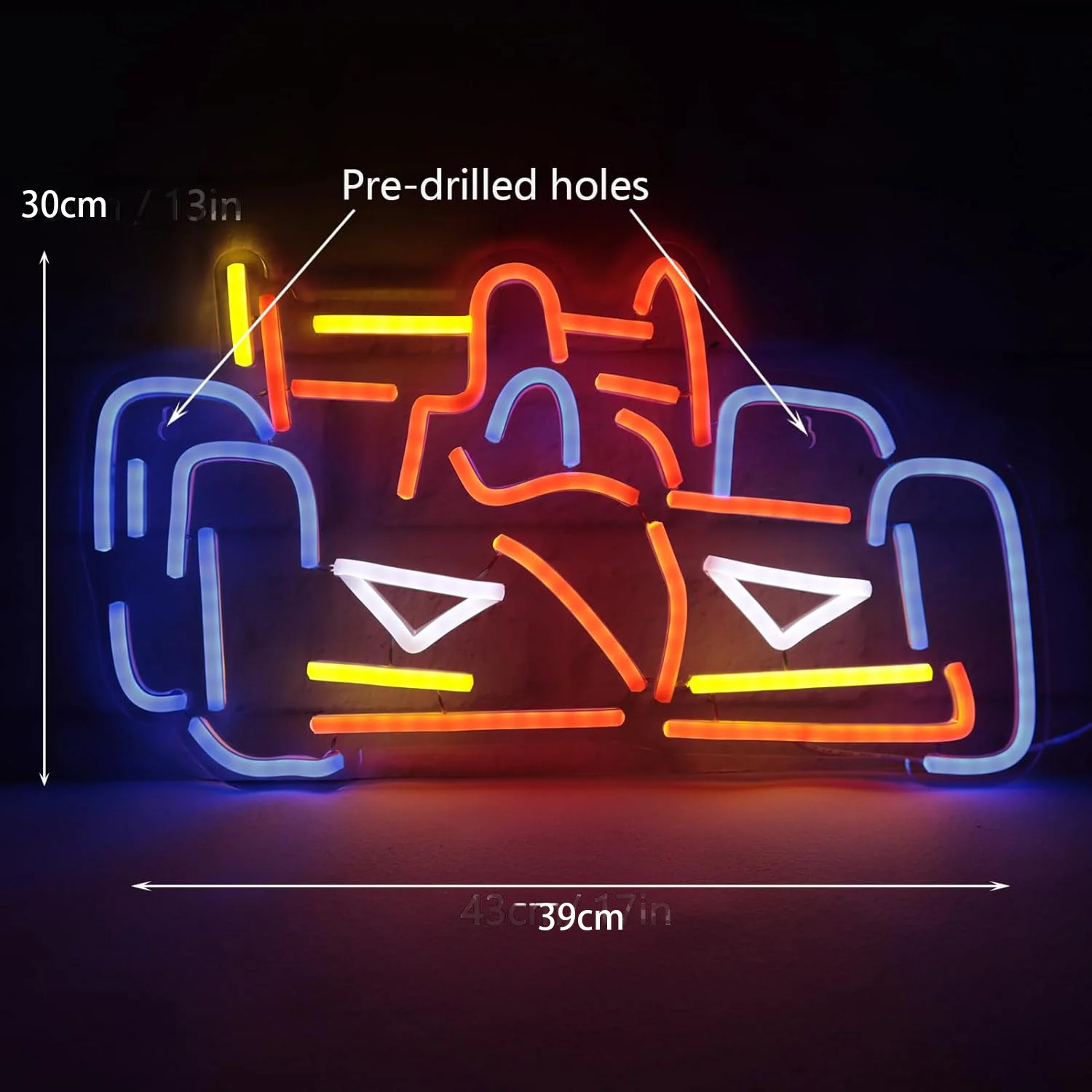 Formula Cars Neon Signs Go Kart Neon Light Sign Racecar Decor for Man Cave Party Home Decor Gifts for Racing Enthusiasts