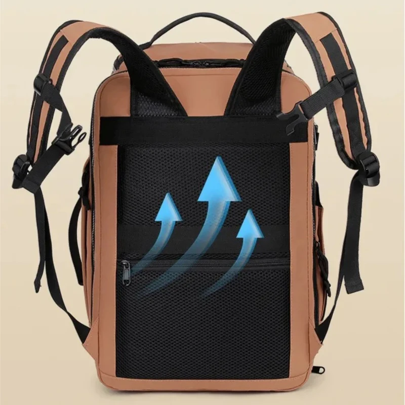 حقيبة ظهر عصرية للأعمال، حقيبة سفر ذات سعة كبيرة، حقيبة ظهر لتخفيف الضغط والتوسيع في الهواء الطلق، حقيبة كمبيوتر محمول للجنسين