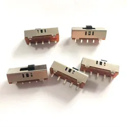 5 Pcs SS-23E03G2 (2P3T) Slide Switch Dr. Pistol Drill Switch 3 Position Toggle Switch No Fixed Foot Vertical Black Handle