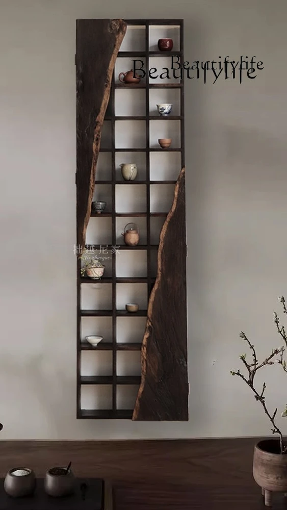

Bogu frame solid wood Chinese wall-mounted storage designer high-end storage fashionable and simple