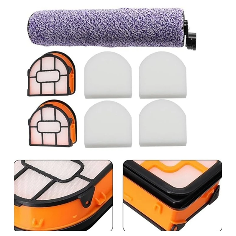 WDB1F2 Replacement Brushroll & Filter Bundle for Shark Hydrovac WD101 WD201 WD100 WD200 AW201 Vacuum Cleaner Parts,A