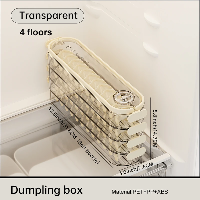 Three Layers / Four Layers Refrigerator storage box Household Food-Grade Dumpling Container Freezer Fresh-keeping Box