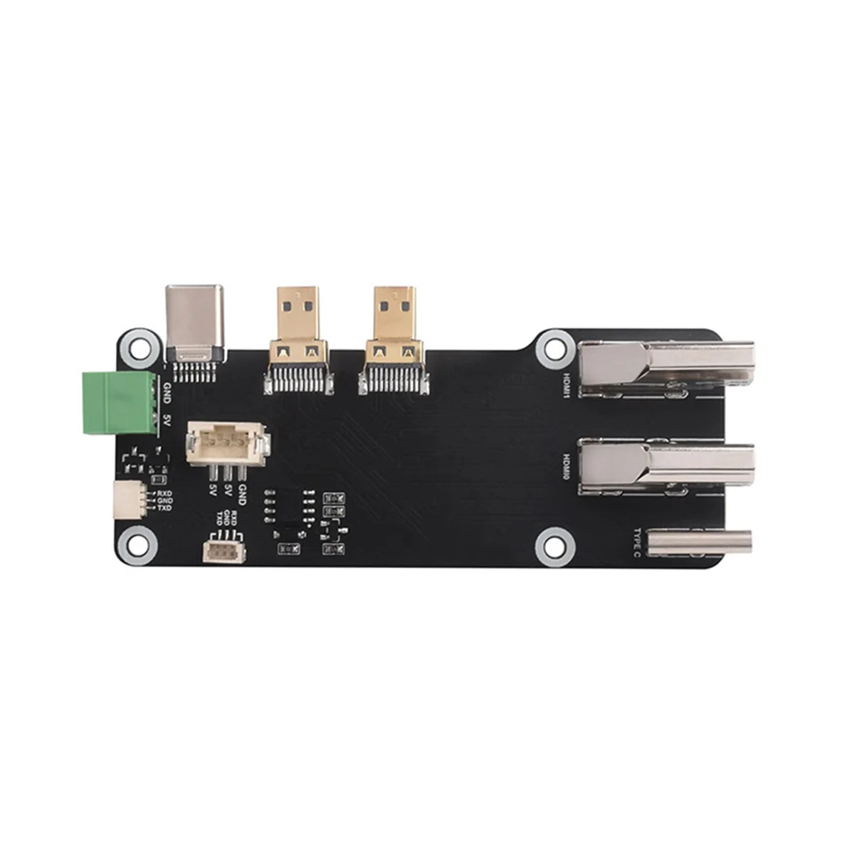 Mini HDMI-Compatible to HDMI-C Multifunctional Adapter Two Power Supply Methods Dual 4K Output for Raspberry Pi 5 / 4B-Lucky