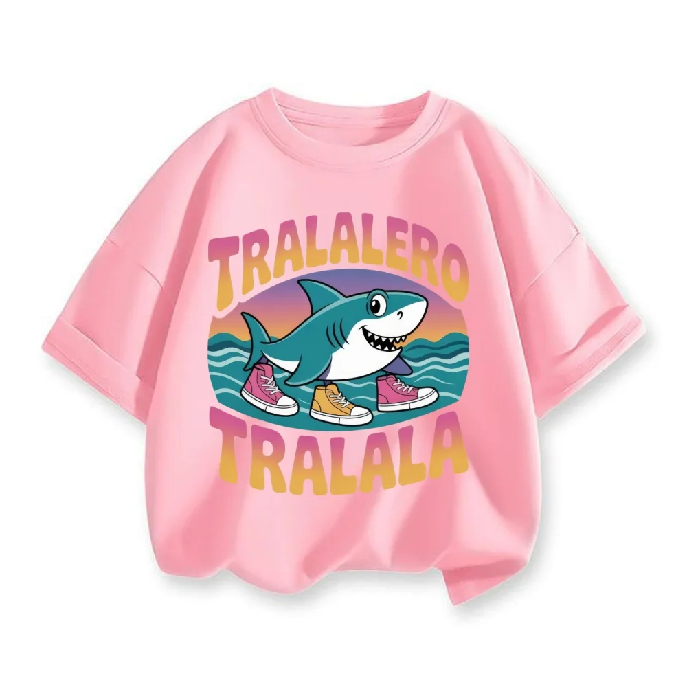 

Детская хлопковая футболка для мальчиков и девочек с героями мультфильмов, косплей, с короткими рукавами, дышащая, 2025 г., забавная итальянская классика горов и морей