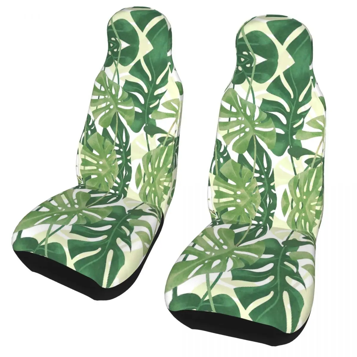 Vintage Monstera Leaves Universal Car Seat Cover Four Seasons Women Car Seat Protection Covers Polyester Fishing