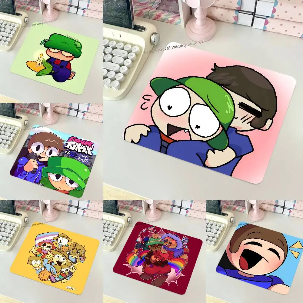 D-Dave And A-Bambi Cute Mousepad Small LockEdge Mouse Pad For Gamers Computer Desk Pad Rectangular Anti-slip Rubber