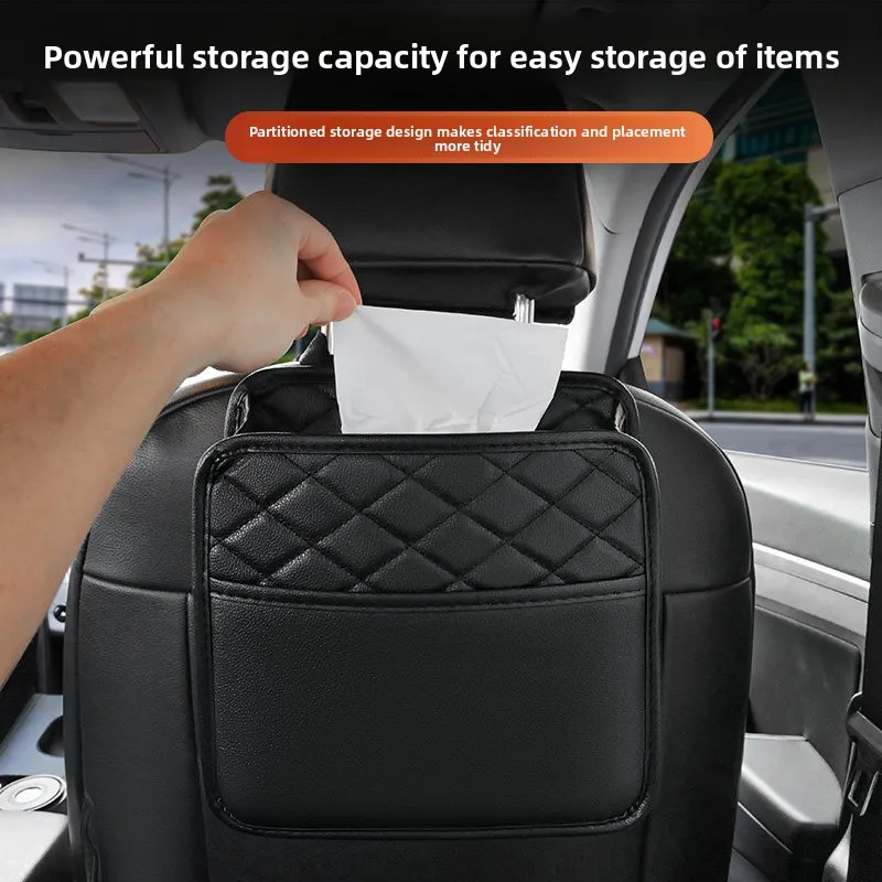 

1pc Car Seat Back Storage Bag Multifunctional Storage Bag Garbage Bag Armrest Middle Storage Bag For Most Car Models Accessories