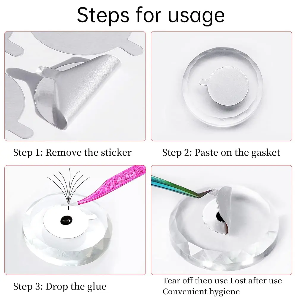 300 قطعة منصات ملصق احباط (10 ورقة) رمش تمديد لاصق الغراء البليت ملصق منصات ، حامل لاصق وسادة لاش ملصق