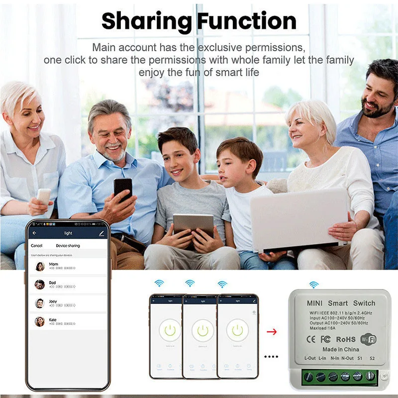 WiFi Smart Switch Mobile Phone Remote Control Voice Smart Box Breaker Timing Switch