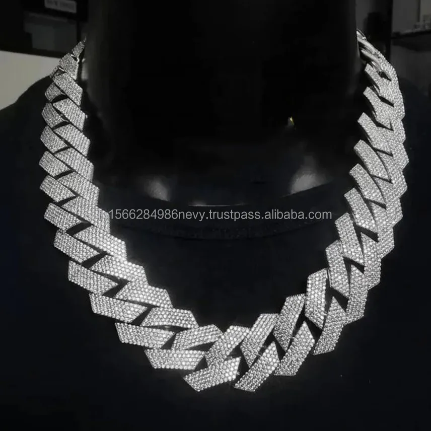 

Custom Name 26MM Rappers Iced Out Cuban Link Chain Diamond Moissanite Men's Chunky Chain Necklace Cuban Link Chain Men