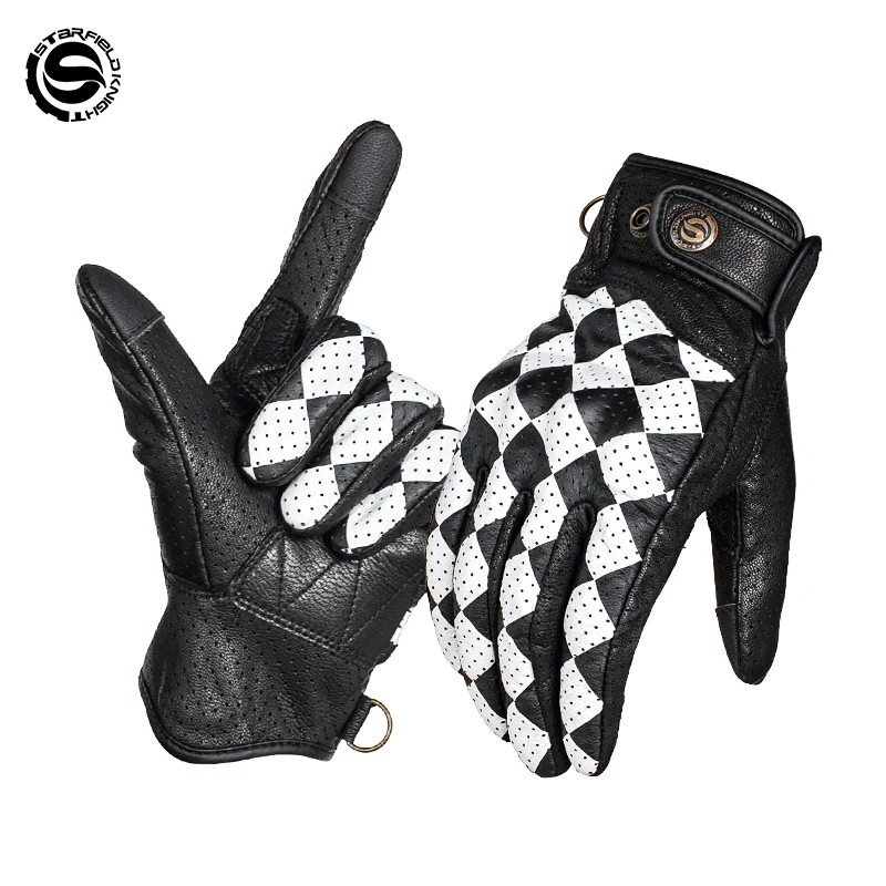 sfk-black-white-motorcycle-riding-gloves-newest-summer-breathable-real-goat-leather-non-slip-wear-resistant-protection-equipment