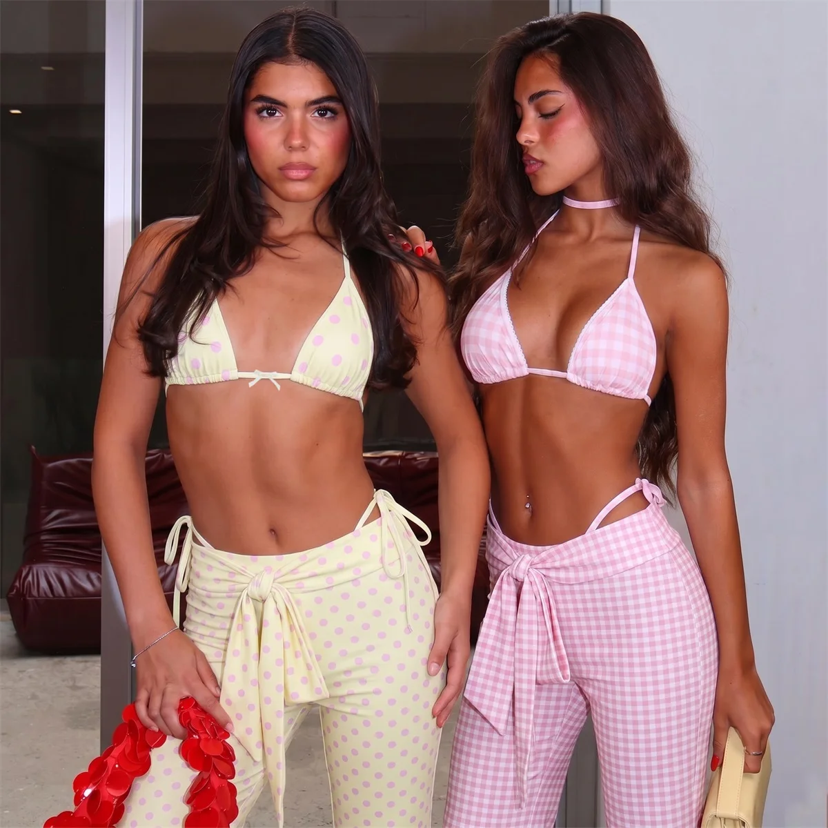 

3Pcs Micro Bikini Set Sexy Women Swimsuit Push Up Swimwear Dopamine Print Swim Suit Female Bathingsuit Bandeau Biquini Beachwear