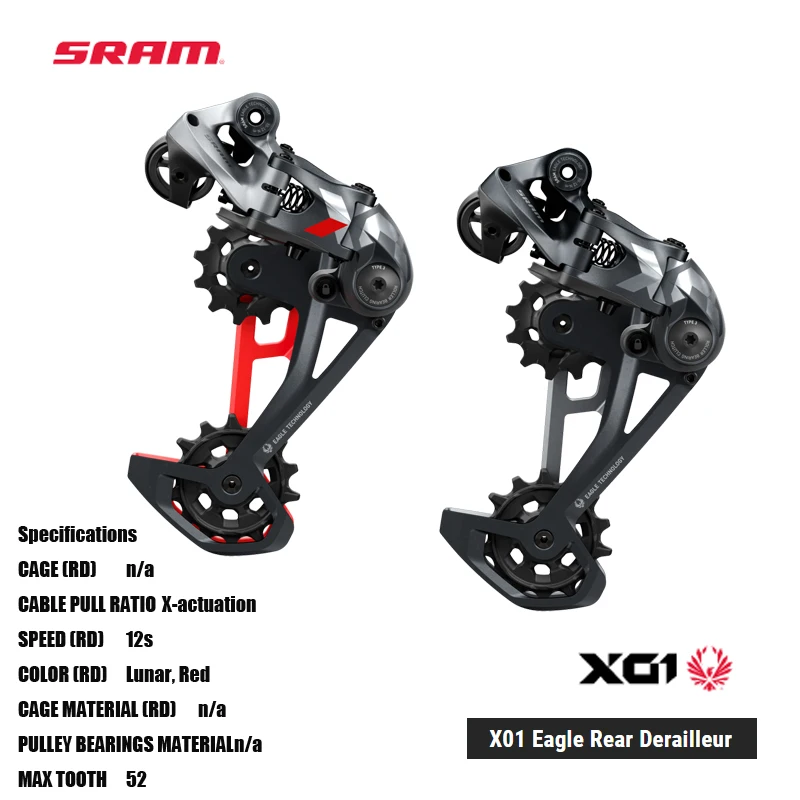 

SRAM X01 Eagle Rear Derailleur 12s SPEED Updated cage provides MTB & Road bicycle acesssories cycling