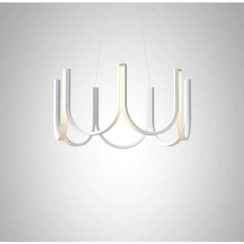 

Postmodern Simple Light Living Room Design Sense U-shaped Pendant Chandelier Nordic Personality Bedroom Dining Room Chandeliers