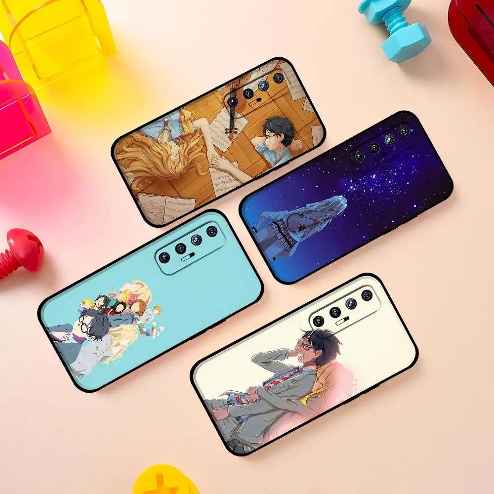 

Amine Y-Your Lie In Aprils Phone Case For Xiaomi 11 12 Redmi Note 11 5G 8T 9A 9 10T Note 8 9 12SUltra Shockproof, Slim, Black,Ca