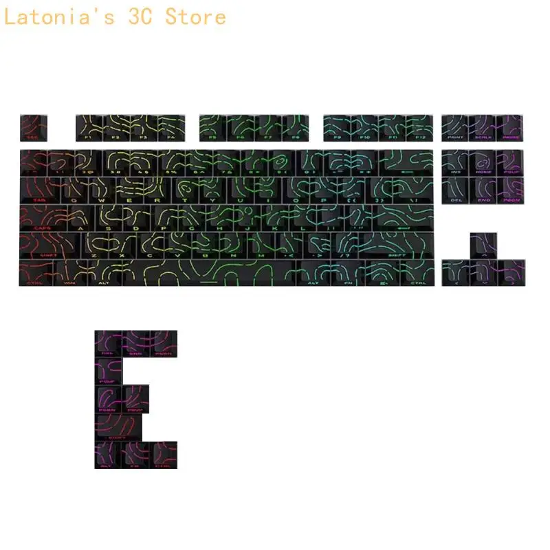 Originalhöhen-Seitengravur-Tastenkappen, Premium-PBT-Contour4.0-Design für 61 64 68 75 84 mechanische Tastaturen X3UB – Detail 5