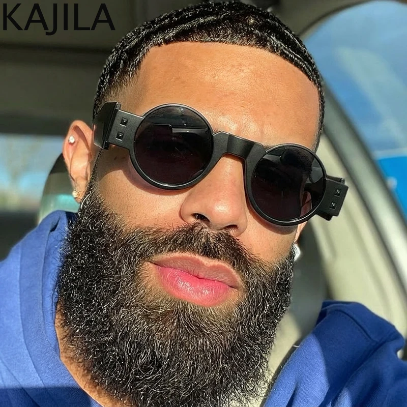 

Y2K Punk Round Sunglasses Men 2026 Luxury Brand Vintage Steampunk Small Frame Outdoor Sun Glasses For Male Driving Shades UV400