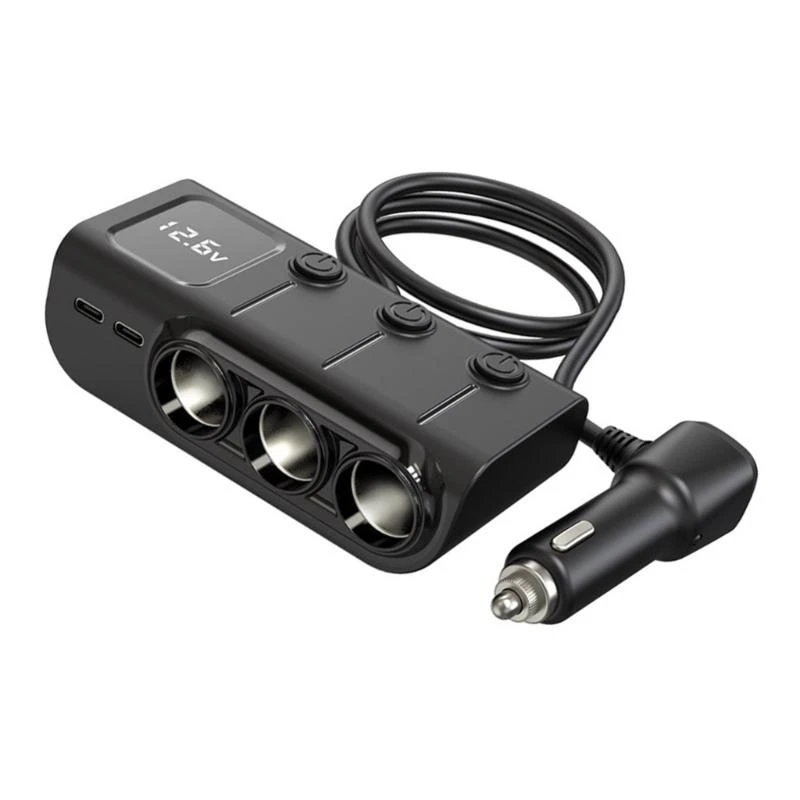 Adaptateur chargement léger des cigarettes avec 3 USB A 2 port USB C pour gadget