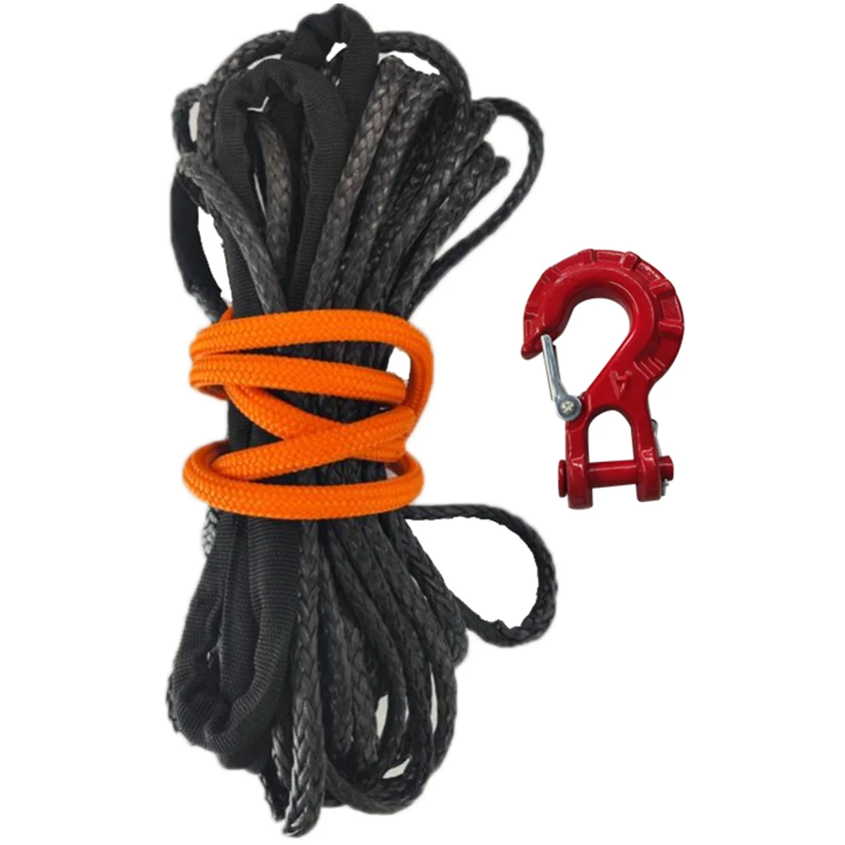 

Synthetic Winch Rope Kit, Winch Hook, Pull Strap, Outdoor Traction Rescue Red