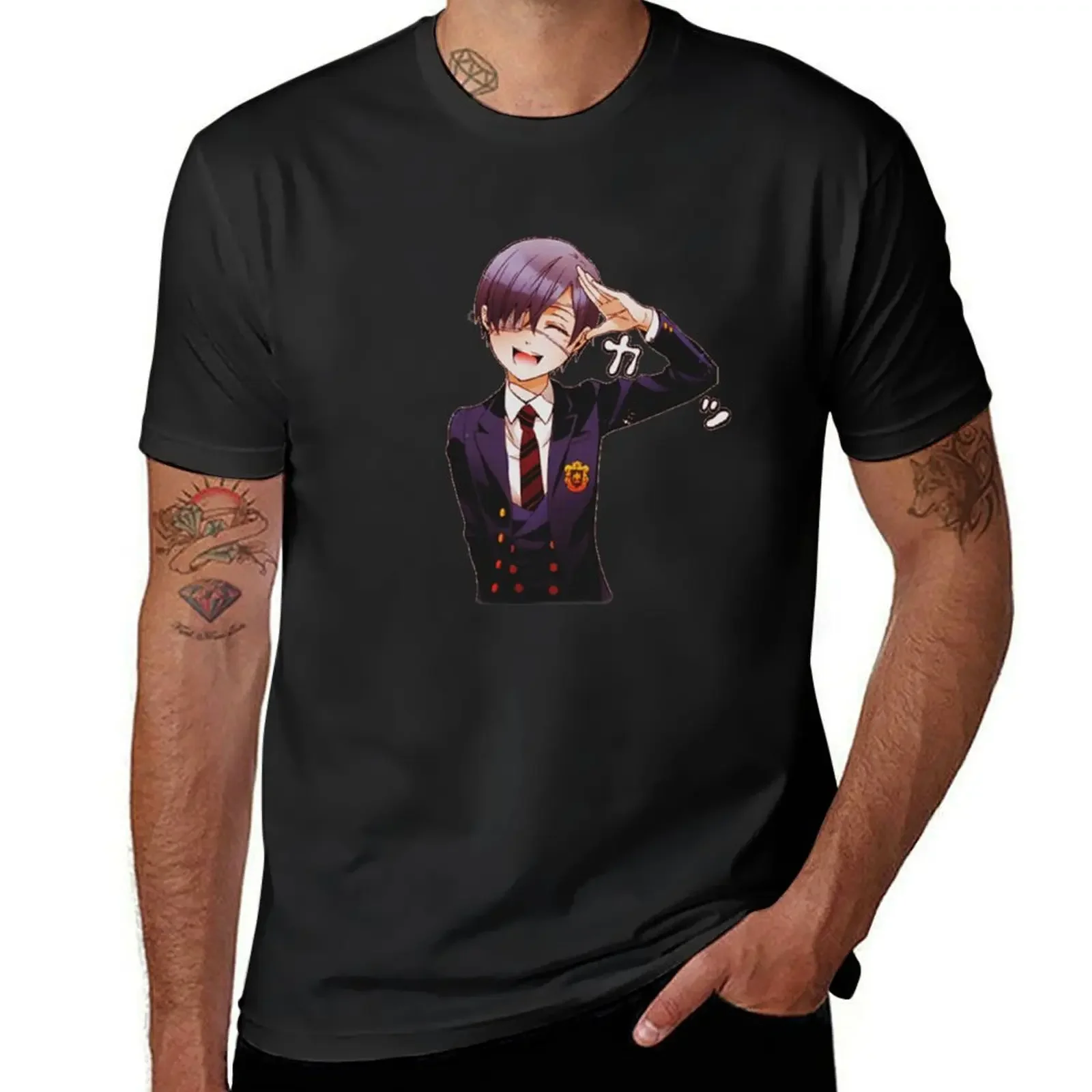 

Black Butler Sky T-Shirt blue archive vintage graphic tee animal prinfor boys T-shirts for men cotton