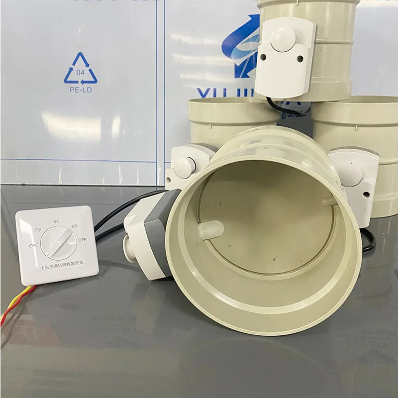 PP Air Valve High Performance Electric Cut-off ValvePneumatic Flow Regulating Valve For Home Kitchen Range Hoods Bathroom Plumb