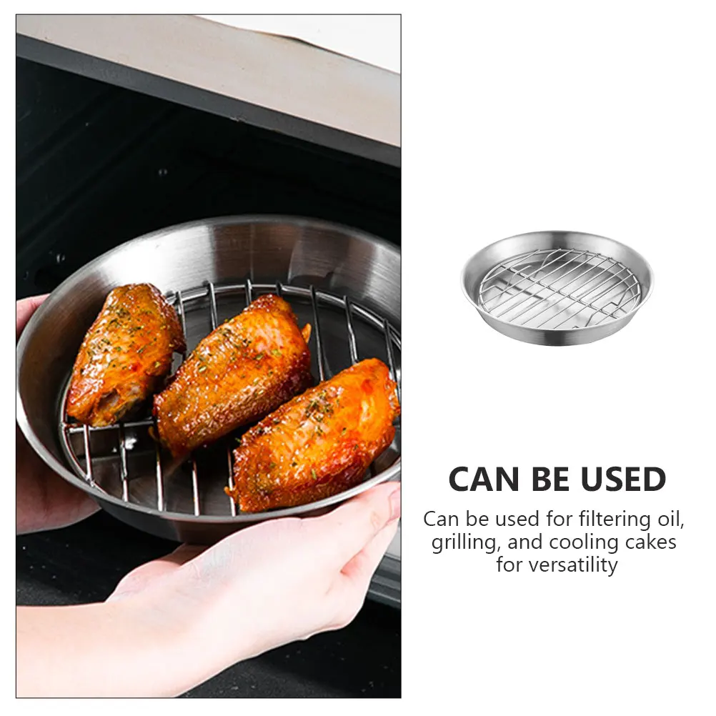 

304 Stainless Steel Baking Pan Oil Draining Grilling Plate for Home BBQ Roasting Cooking Accessories Restaurant Use Griddle Pan