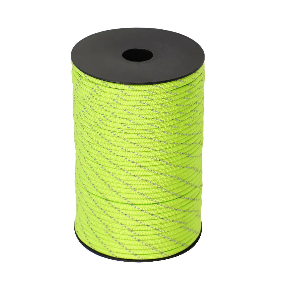 Reflective Paracord Rope Military 7 Strand 4mm 550 Tactical Parachute Cord Camping Tent Lanyard DIY Bracelet Weaving Rope