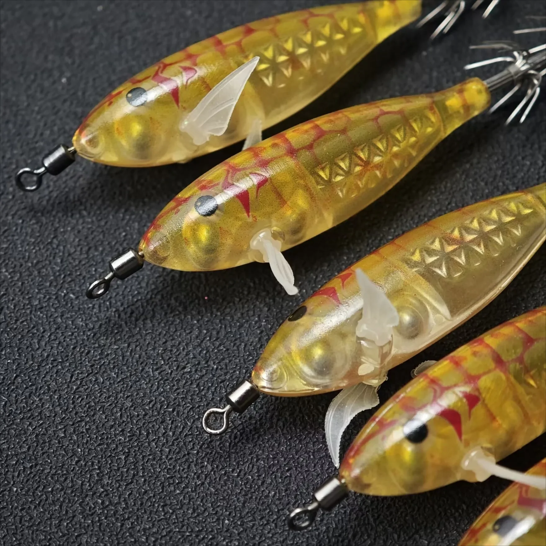 24 Stück/Set 8cm/5,7g Leuchtende Garnelen-Angelköder, Tintenfisch-Jig-Haken, Künstlicher Meeresköder, Oktopus-Köder, Angelzubehör – Detail 2