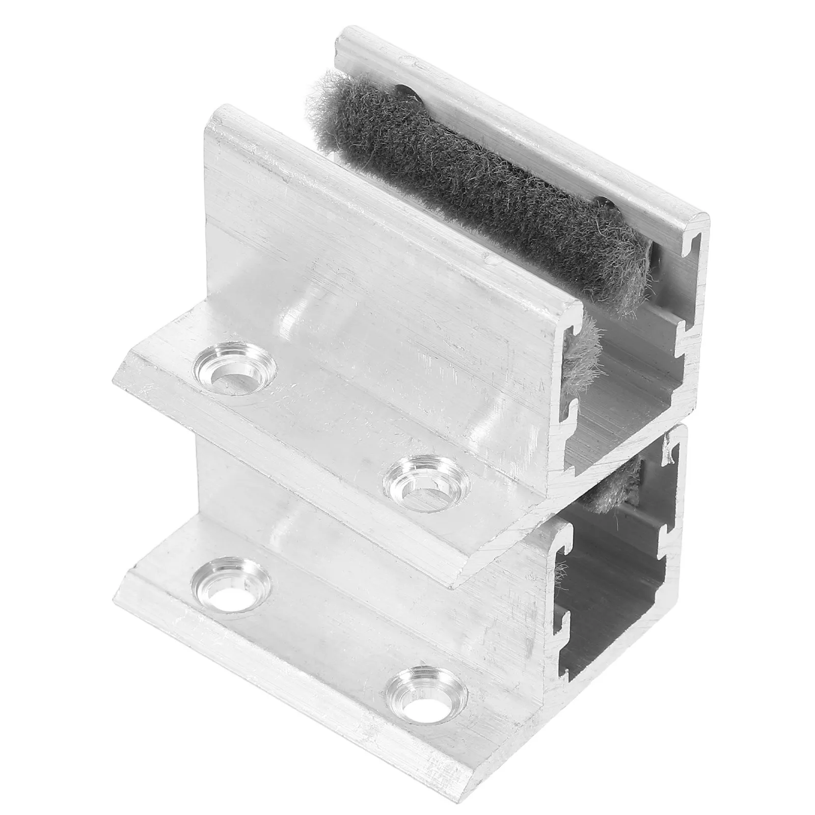 2Pcs Sleek Aluminum Sliding Glass Door Floor Guide F-Shaped Anti-Sway Device Enhanced Stability for Frameless Shower Barn Closet