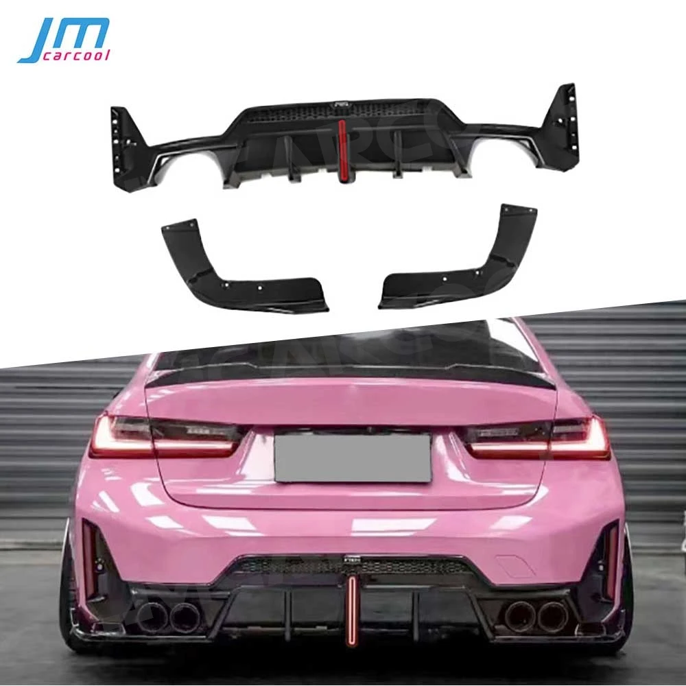 

ABS Car Rear Diffuser Bumper Spoiler Side Splitter Canards for BMW 3 Serise G20 G28 M Sport 2023+ Back Bumper Guard Protector