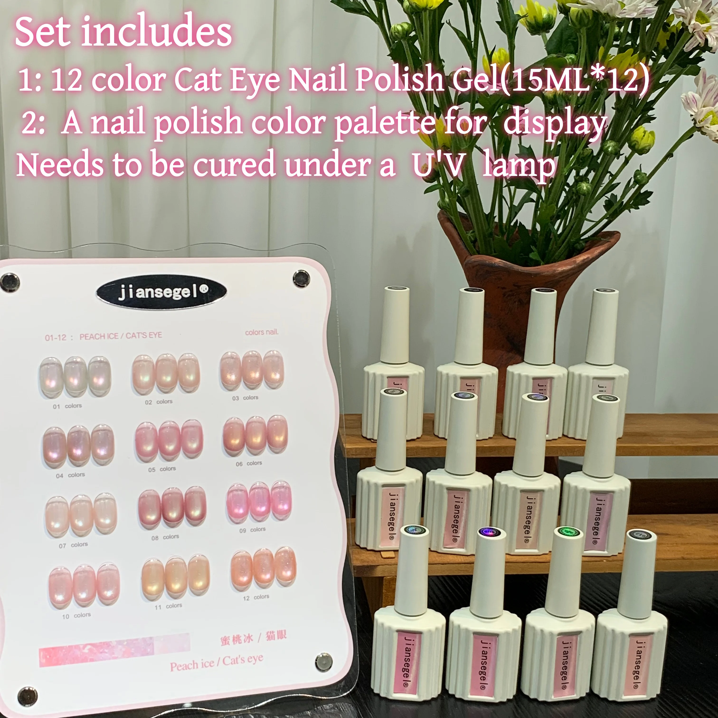 

12 Color Peach Gel Nail Polish Set for Salon, Summer Limited Edition, Fresh and Gentle Apricot Contrast, Includes Color Chart