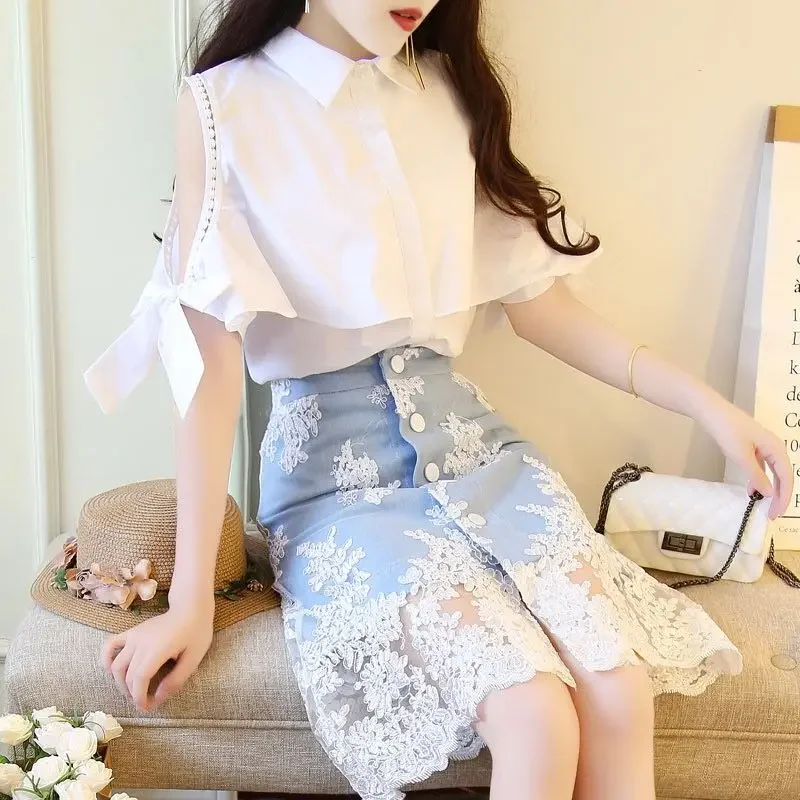 Office Women's Two Skirt Piece Set Y2k Streetwear Clothing Trend 2025 Co Ord Clothes Full New Matching Luxury Female Outfits