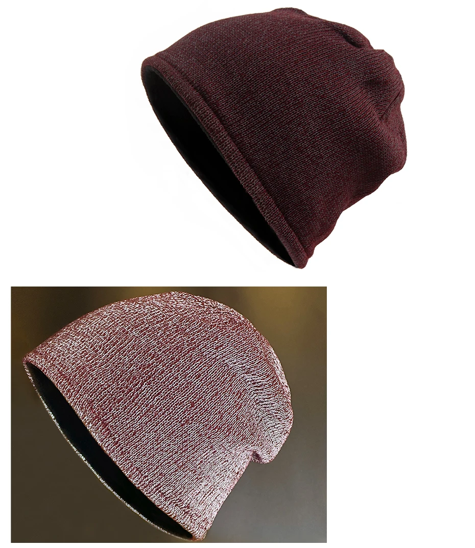 Neue Modische Nachtreflektierende Mütze Herbst Winter Beanies für Männer und Frauen Sport Outdoor Fleece-Gefütterte Strickmützen Warme Kappe Unisex – Detail 5