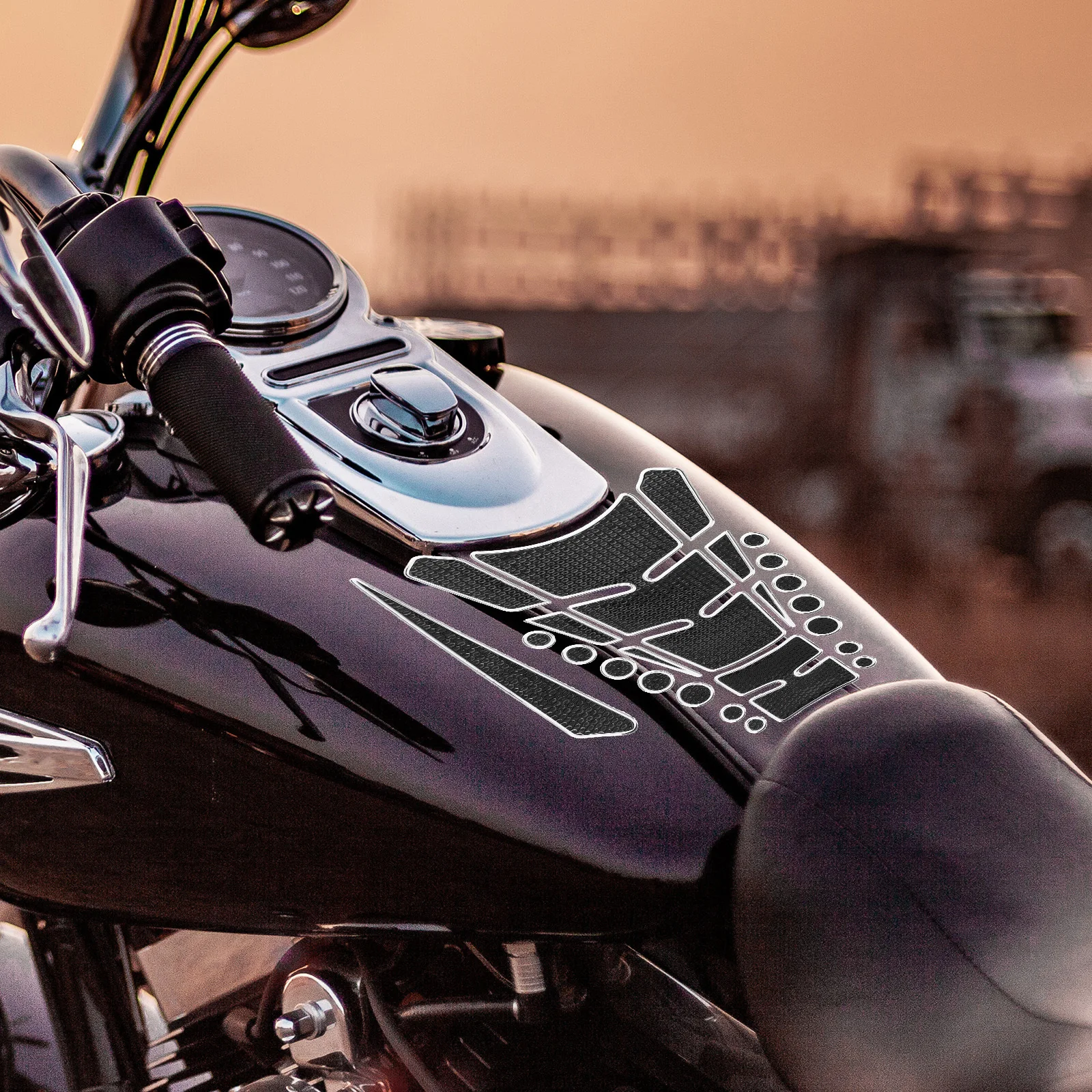 

Motorcycle Tank Cap Protector Oil Cap Decal Sticker Gas Tank Cover Accessory for Universal Fit