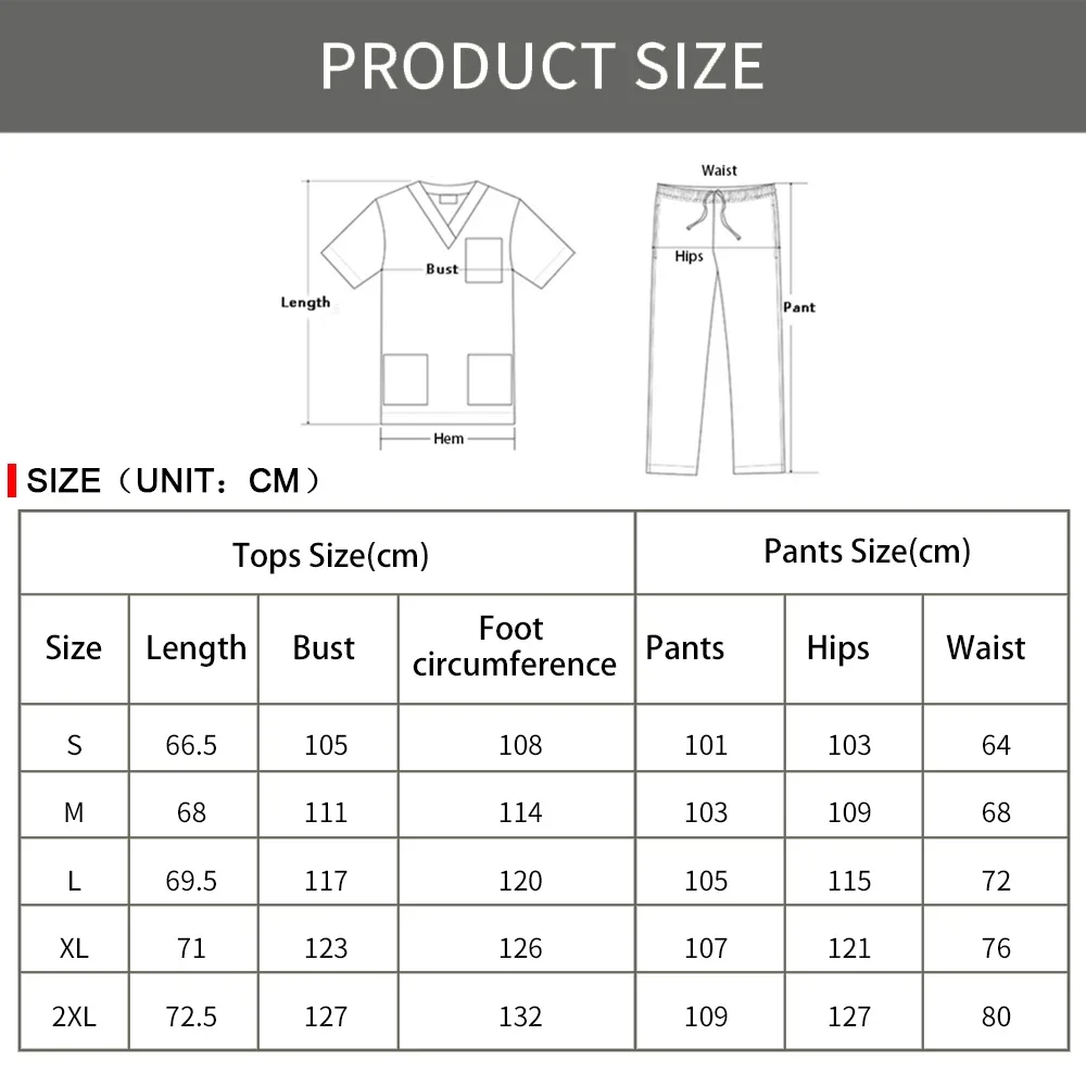 Nurse Uniform 13 Colors Medical Scrubs Suit Hospital Work Set Surgery Uniform Spa Beauty Work Clothes Clinical Dentist Top Pants