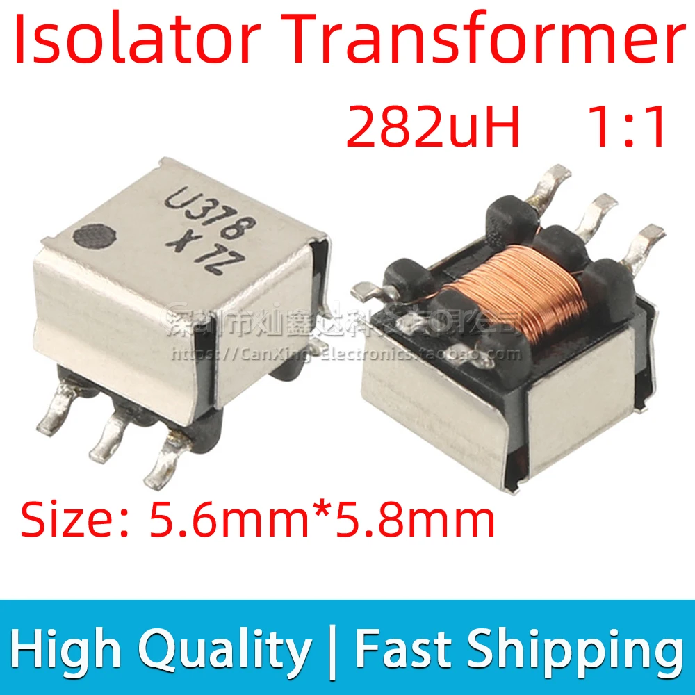 5pcs TRTEE5S-U378C002 U378 SMD SMT EE5.0 High Frequency Signal Isolated Pulsing Transformer 282uH Turns Ratio 1:1 500V