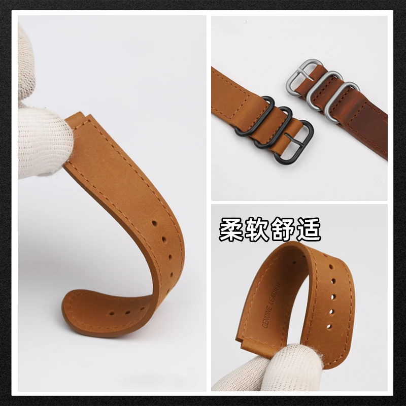 For Casio A158/A168/AE1200/1300/W-218H W-218H A159 Modified Retro Vintage Cowhide Watch Strap Bracelet Watchband Brown 18mm