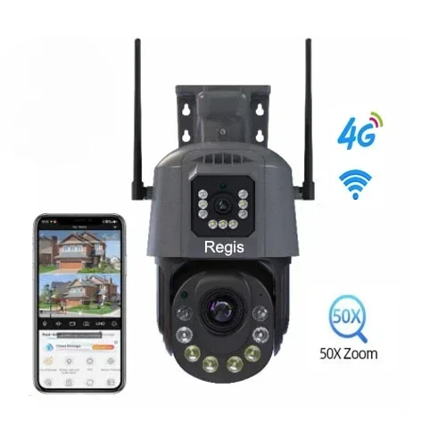 ICSEE 8MP PTZ IP Camera 50X Zoom Dual Lens Draadloze 4G Sim-kaart Cctv Wifi IR Outdoor waterdichte Netwerkcamera