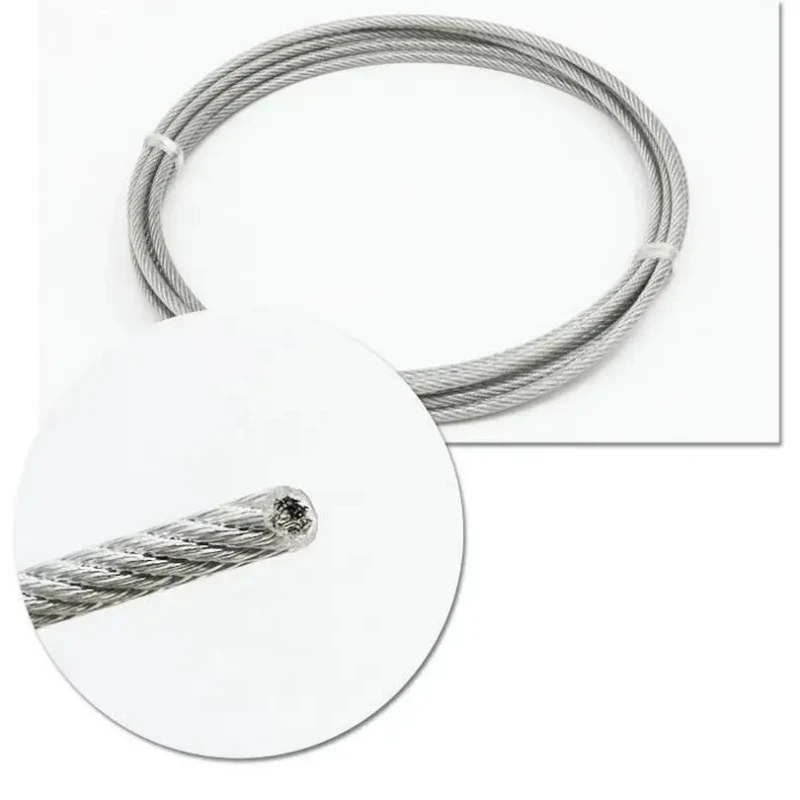 5/10/20 Meter Steel PVC Coated Flexible Wire Rope Soft Cable Transparent Stainless Steel Clothesline Diameter 0.4mm-6mm