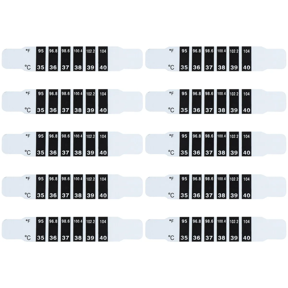 

10 шт. гибких бесшумных безопасных термометров-наклеек для измерения температуры тела младенцев и детей (для лба)