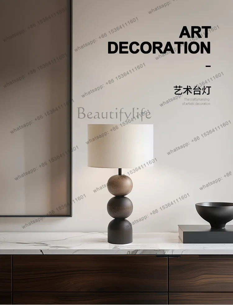 YJ wabi-sandy wind solid wood countertop decoration luminous medieval creative high-end atmosphere ornament