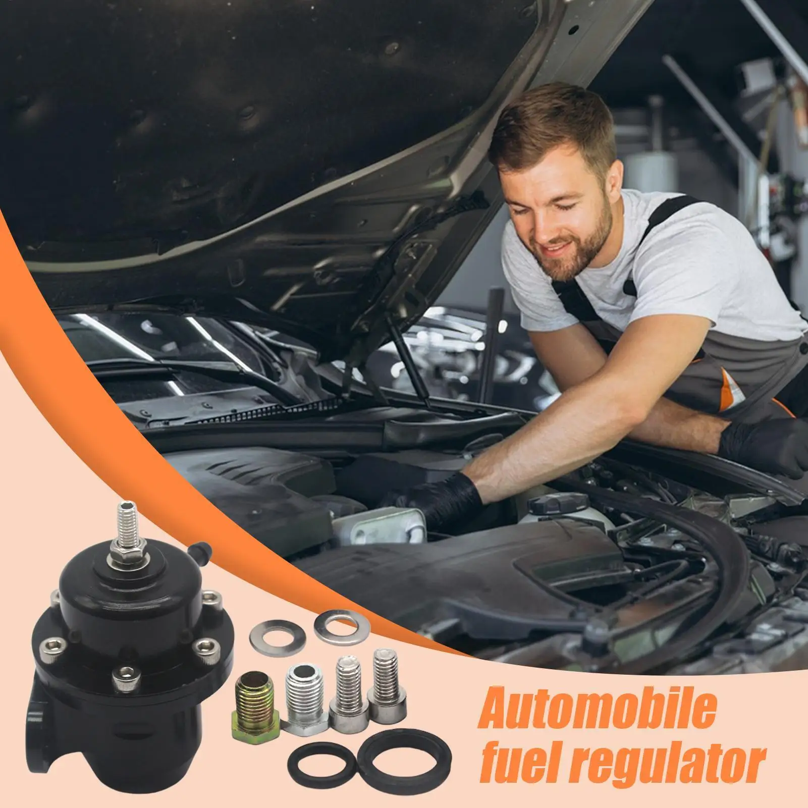 

Automotive Oil Regulator Oil Pressure Regulator Valve Adjustable Hose Fitting Connector Modified Booster For Workshop Men Work