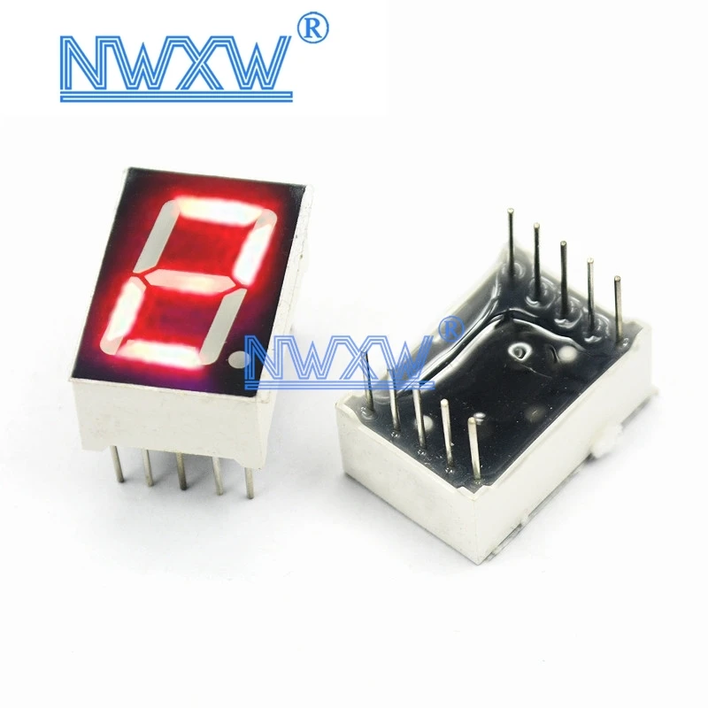 10 peças 0.56 polegadas 1bit cátodo comum ânodo tubo digital display de dígitos led vermelho 7 segmentos 0.5 polegadas 0.5 0.56 polegadas 0.56 ''0.56in