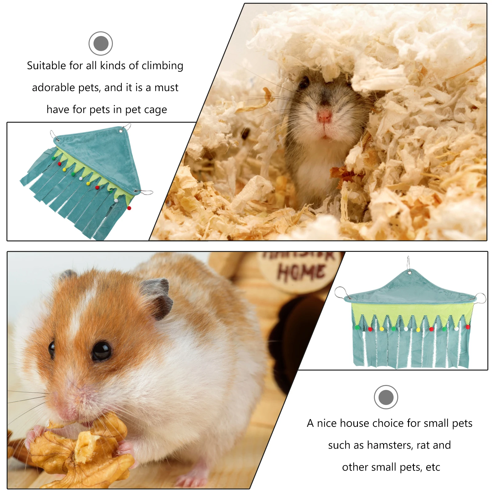 

Hamster Hammock Hut Soft Flannelette Small Animal Hideout Tent Pet House Accessories Safe Comfortable All Seasons