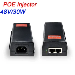 Poe Injector 48V 30W Output Volledig Uit 100Mbps Power Over Ethernet Single Poe Ondersteuning Verlichting Bescherming 802.11G Poe Adapter