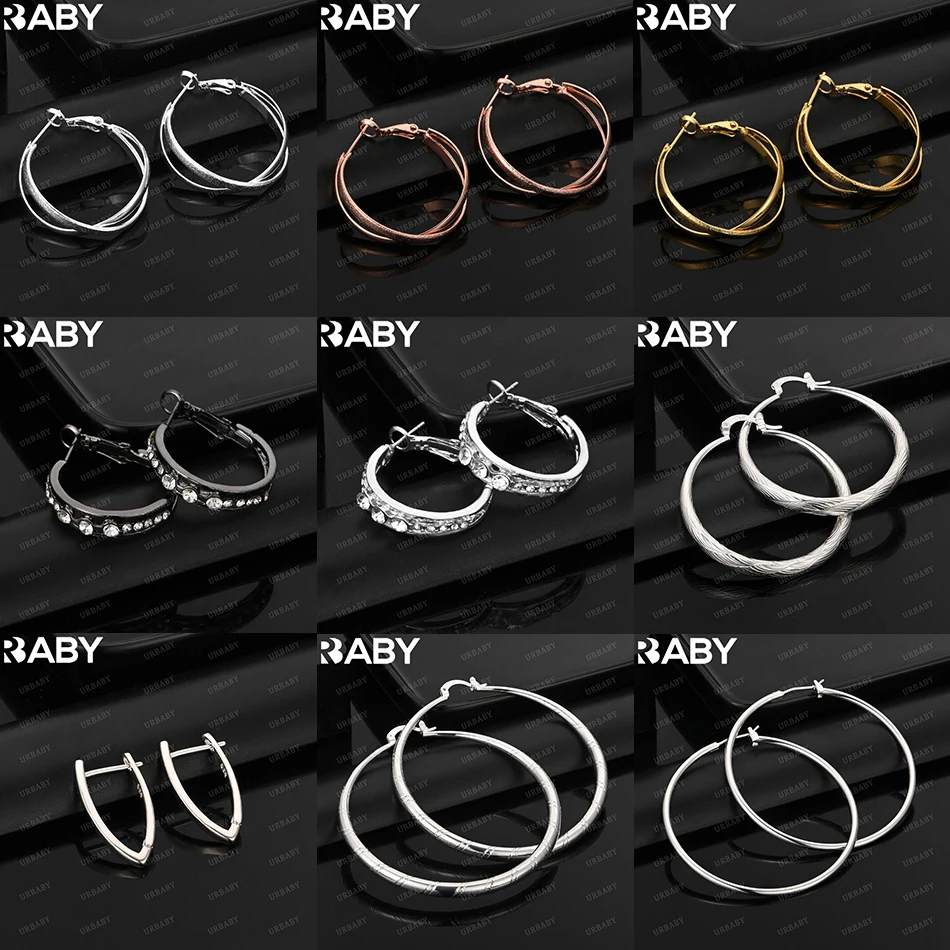 

URBABY 925 Sterling Silver Design Earrings Hoop Earrings For Women Anniversary Gift Popular Wild Fashion Romantic Jewelry